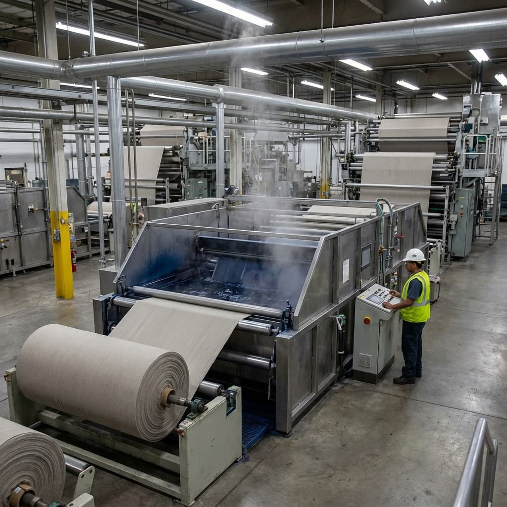 An industrial jigger dyeing machine in operation. - Jigger Dyeing by Shoeb Dyeing Service(Fabric Dyer)